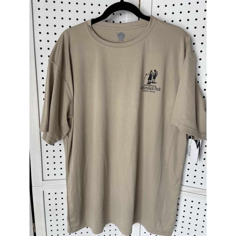 The Amerian Backcountry Moisture Wick Tee S/S Beige Adirondack Park NY Size XL